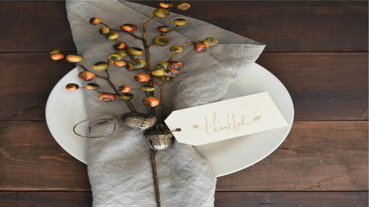 E1011 Labs thankful dinner table with thanksgiving decorations giving gratitude for 2020